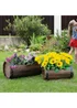 Outsunny Brown Wooden Flower Plant Pot 2PCs (56L) - One Size Image 1