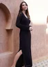 Threadbare Black Linus Lined Long Sleeve Crochet Maxi Dress - Size 12 Image 1