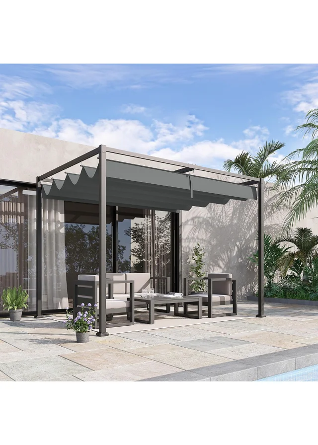 Outsunny Grey Metal Outdoor Pergola (3 x 2m)
