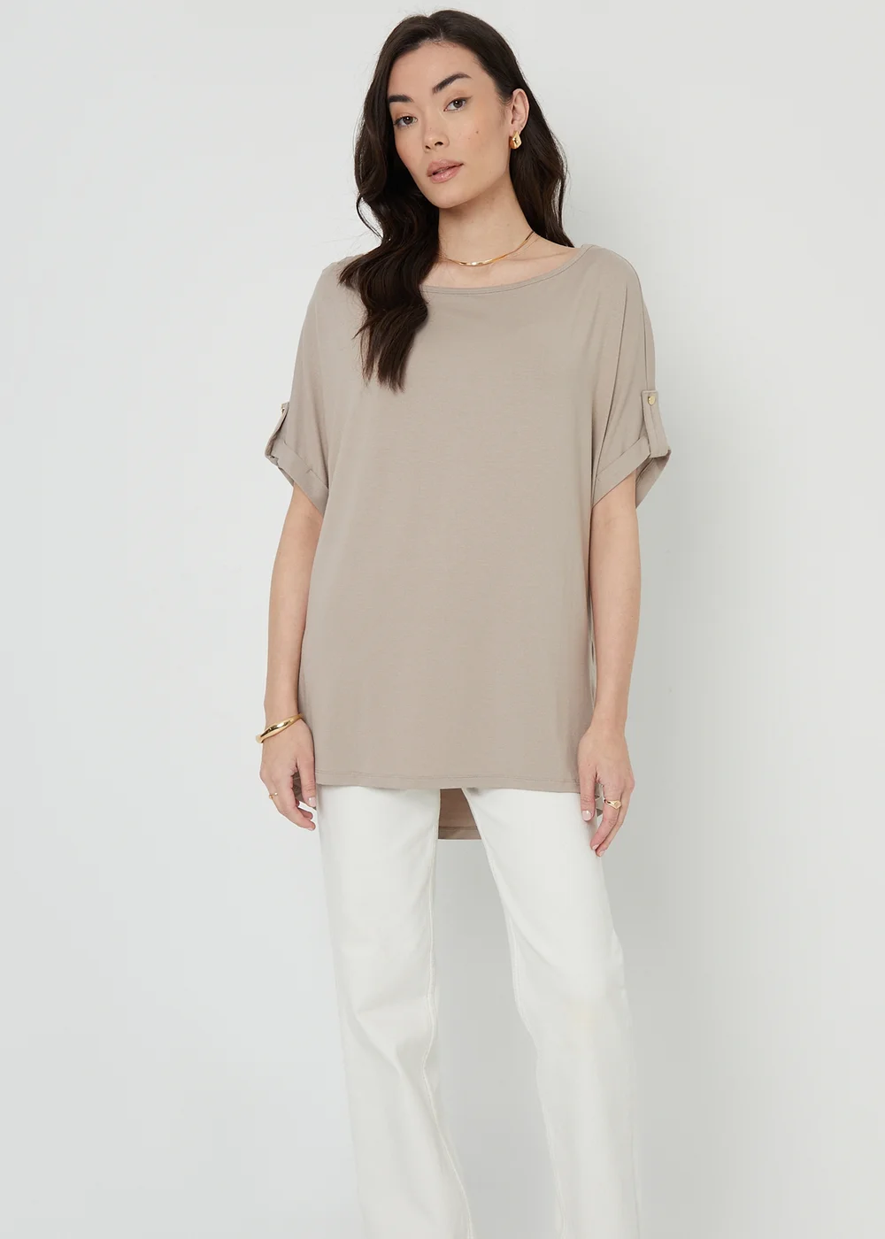 Threadbare Stone Lilou Batwing Sleeve Slash Neck Tunic Top - Small Image 5