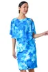 Roman Blue Floral Chiffon Asymmetric Overlay Dress - 20 Image 1