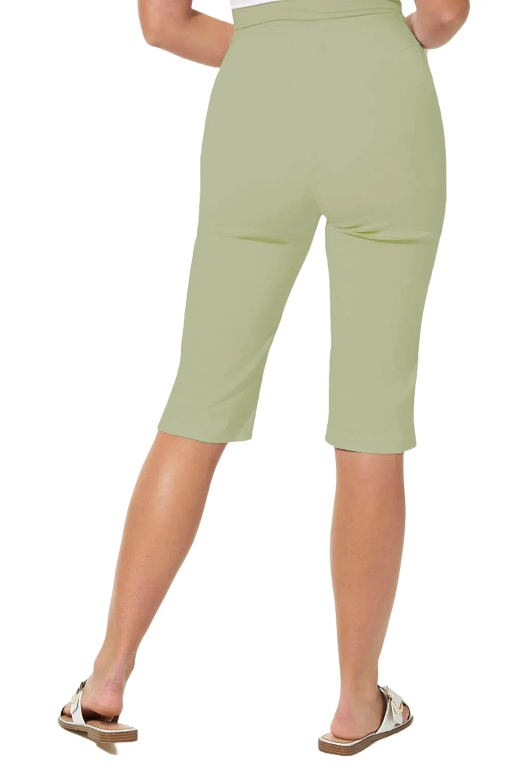 Roman Khaki Stretch Knee Length Shorts - 10 Image 2