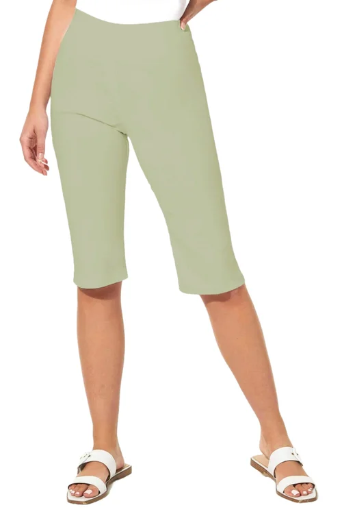 Roman Khaki Stretch Knee Length Shorts - 10 Image 1