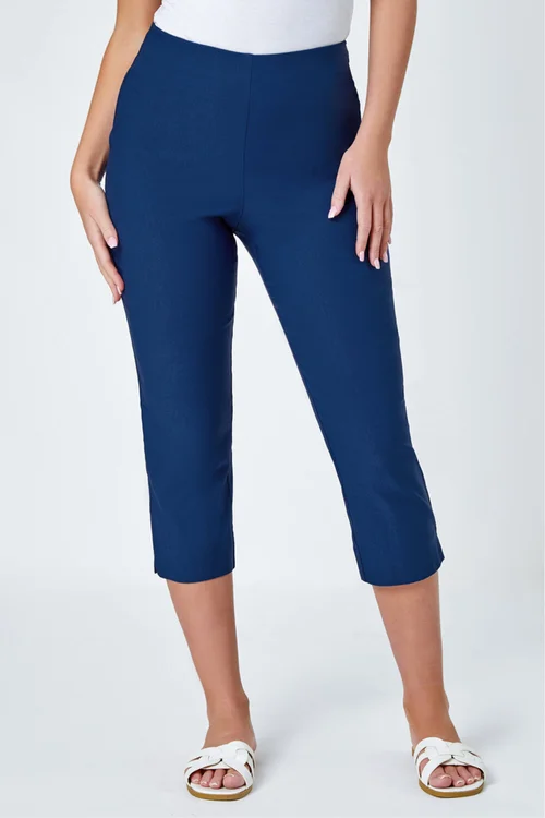 Roman Midnight Blue Petite Cropped Stretch Trouser - 8 Image 4