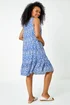 Roman Petite Blue Petite Aztec Print Frill Hem Shift Dress - 6 Image 3