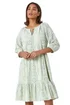 Roman Sage Cotton Broderie Tiered Smock Dress - 24 Image 2