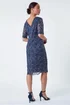 Roman Petite Navy Lace Overlay Shift Dress - 12 Image 3