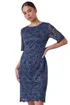 Roman Petite Navy Lace Overlay Shift Dress - 12 Image 1