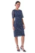 Roman Petite Navy Lace Overlay Shift Dress - 12 Image 2