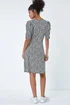 Roman Dusk Black Ditsy Floral Ruched Puff Sleeve Dress - 18 Image 3