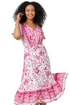 Roman Petite Pink Petite Floral Print Tiered Boho Dress - 12 Image 1