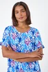 Roman Blue Aztec Print Tiered Smock Dress - 10 Image 4