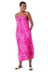 Roman Fuchsia Abstract Stretch Jersey Pocket Midi Dress - 14 Image 1