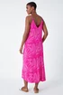 Roman Fuchsia Abstract Stretch Jersey Pocket Midi Dress - 14 Image 4