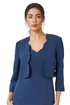 Roman Navy 3/4 Sleeve Cropped Scallop Edge Smart Jacket - 14 Image 1