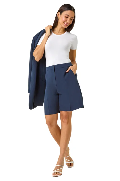 Roman Navy Tailored Bermuda Shorts - 6 Image 4