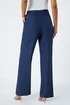 Roman Navy Crepe Stretch Straight Leg Trousers - 22 Image 4