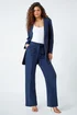 Roman Navy Crepe Stretch Straight Leg Trousers - 22 Image 3