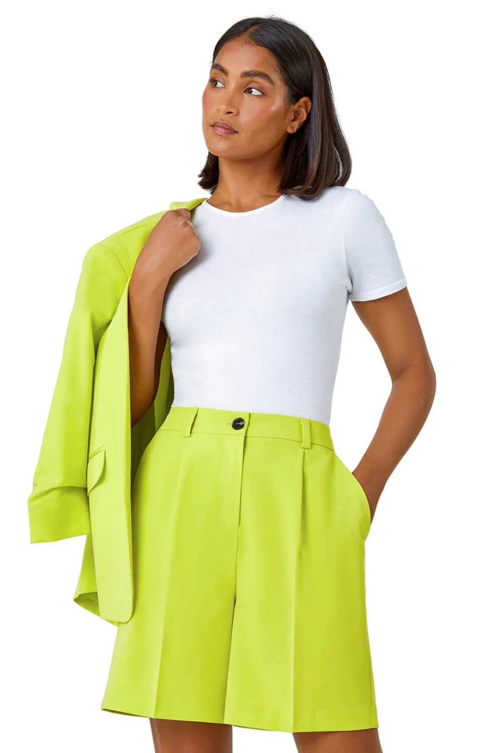 Roman Lime Tailored Stretch Shorts - 22 Image 1