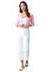 Roman Light Pink Scalloped Edge Stretch Knit Shrug - Size 10 Image 2