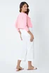 Roman Light Pink Scalloped Edge Stretch Knit Shrug - Size 10 Image 4