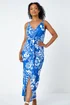 Roman Petite Blue Petite Floral Knot Stretch Maxi Dress - 24 Image 2