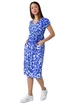 Roman Dusk Blue Abstract Print Stretch Pocket T-Shirt Dress - 8 Image 1