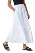 Roman White Cotton Broderie Pocket A Line Midi Skirt - Size 16 Image 2