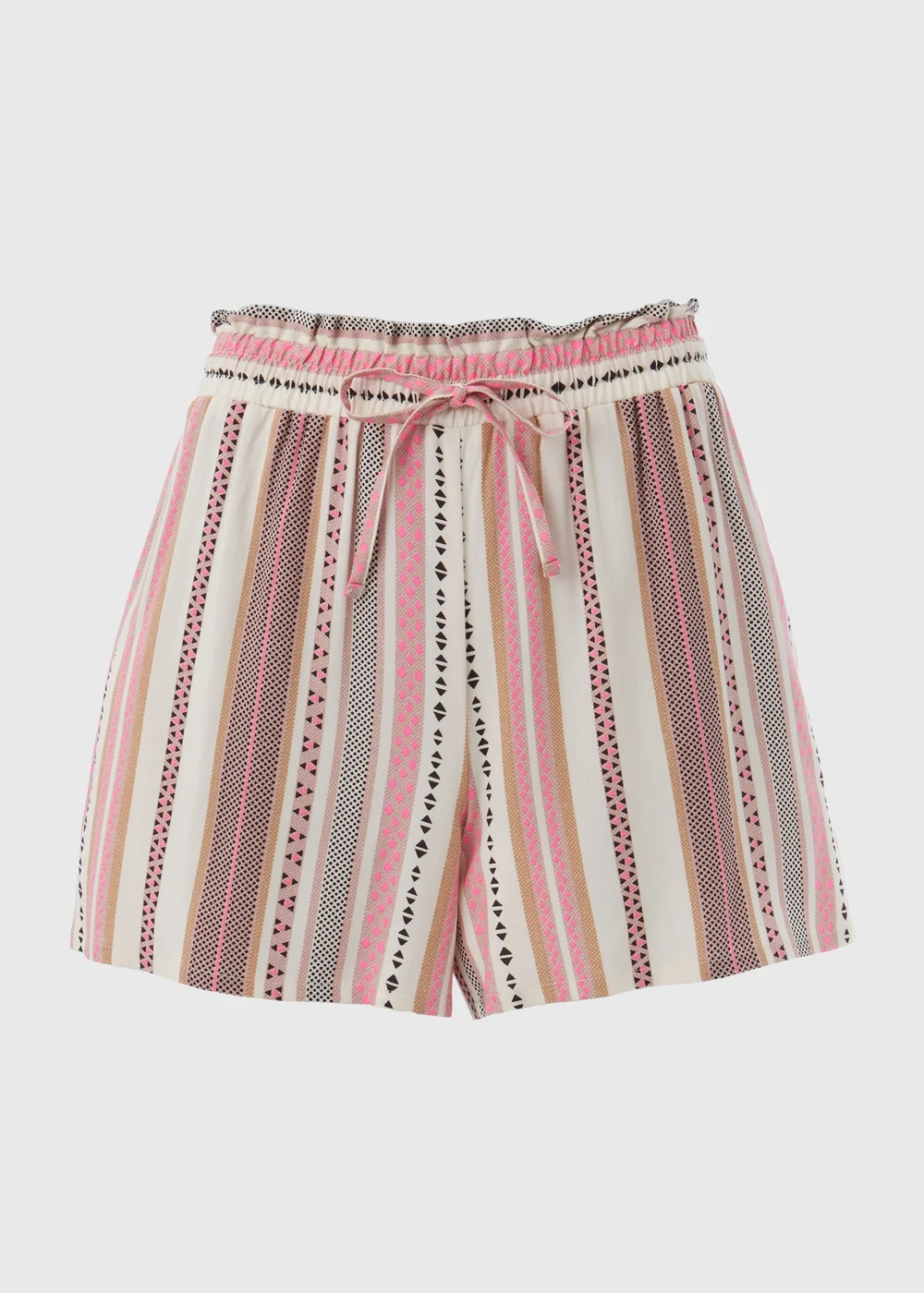 Pink Stripe Viscose Shorts - Size 8 Image 5