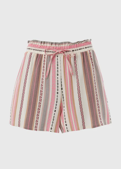Pink Stripe Viscose Shorts - Size 8 Image 5