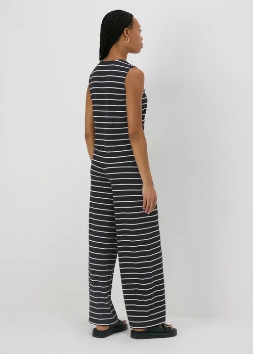 Black Stripe Wide Leg Co Ord Trousers - 8 Image 2