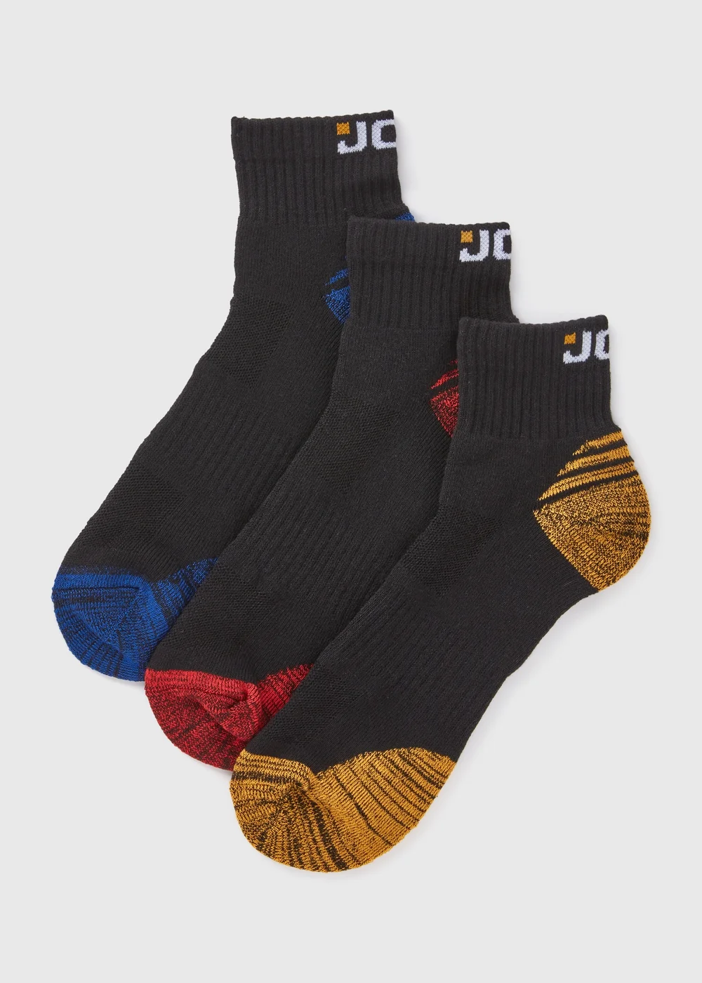 3 Pack JCB Ankle Work Socks - Sizes 6-11 Image 1