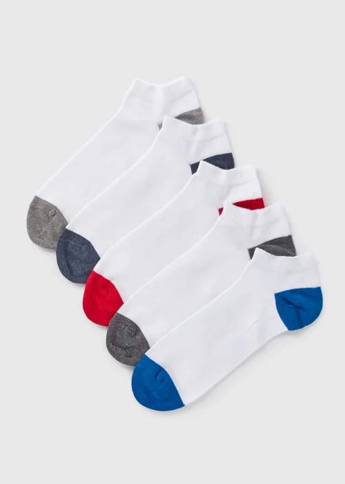 5 Pack Flexi Top White Trainer Socks - 6-11 Image 1
