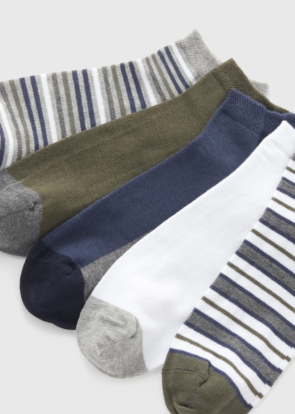 5 Pack Multicolour Striped Trainer Socks - Sizes 6-11 Image 2