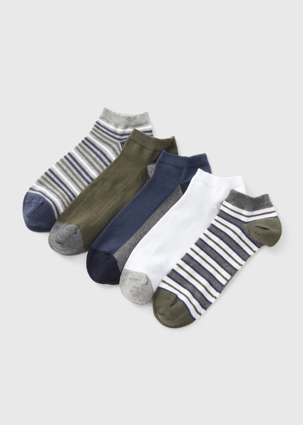 5 Pack Multicolour Striped Trainer Socks - Sizes 6-11 Image 1