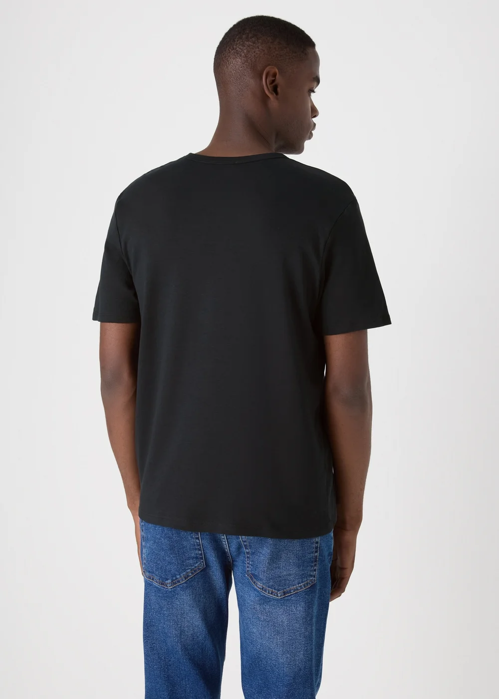 Black Interlock Crew Neck T-Shirt - S Image 2