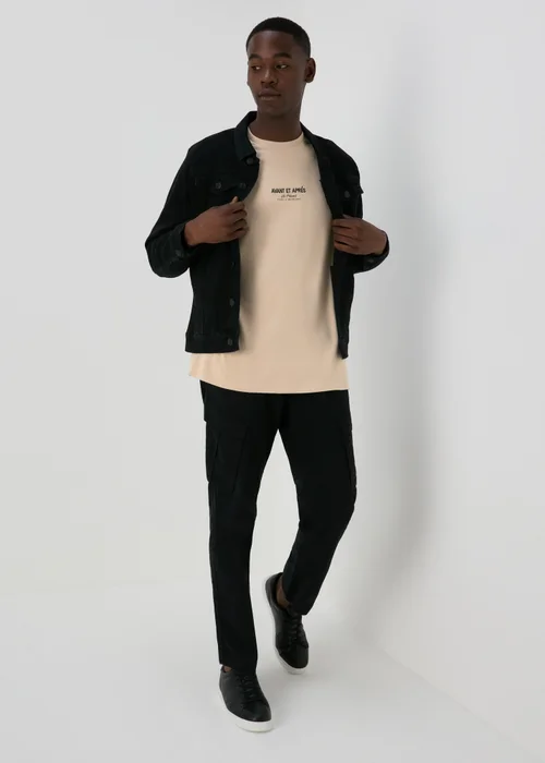 Stone Textured Slogan T-Shirt - S Image 4