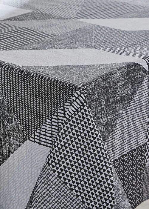 Catherine Lansfield Grey Larsson Geo Cotton Table Cloth (137x229 cm) - Medium Image 3