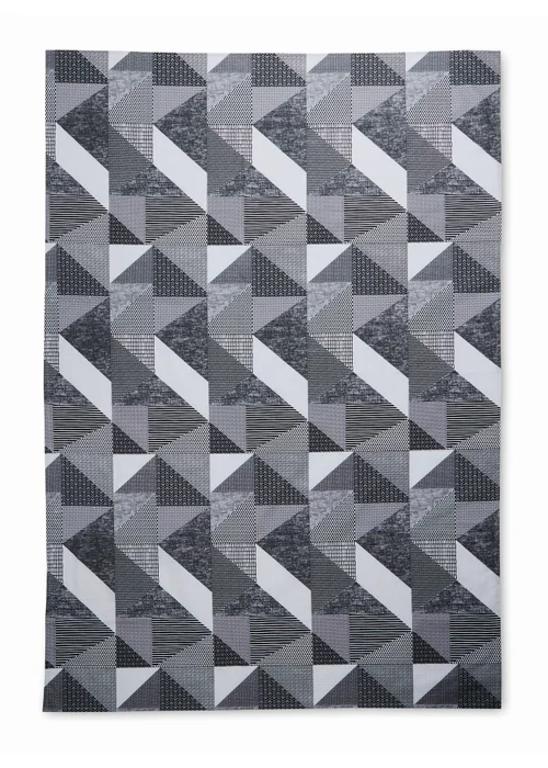 Catherine Lansfield Grey Larsson Geo Cotton Table Cloth (137x229 cm) - Medium Image 1