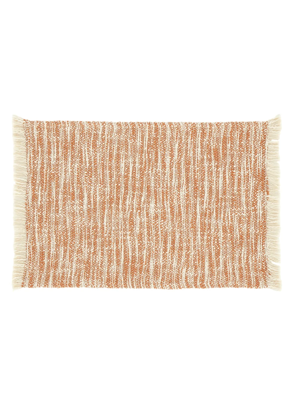 Pineapple Elephant TerracottaTextured Frayed Edge Cotton Placemat Pair (30x46 cm) - One Size Image 1