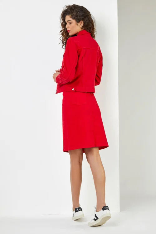 Roman Red Classic Cotton Denim Jacket - 10 Image 2