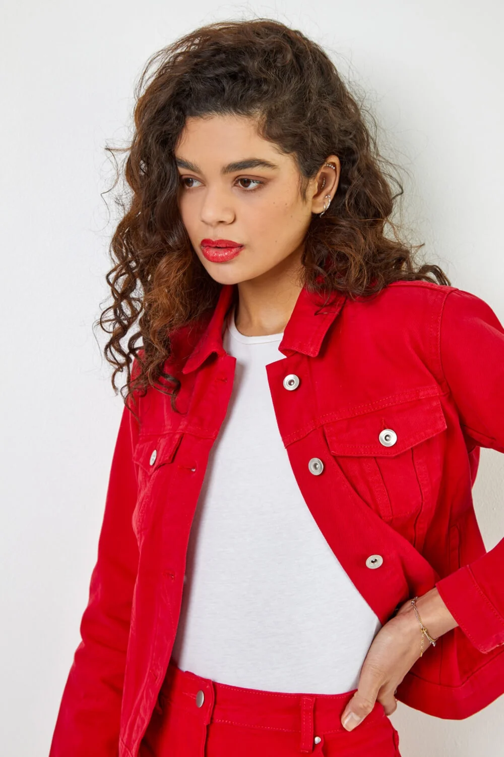 Roman Red Classic Cotton Denim Jacket - 10 Image 1