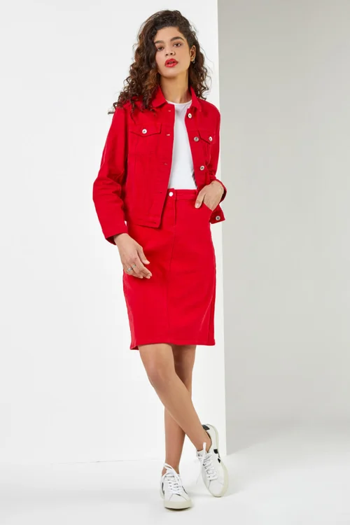 Roman Red Classic Cotton Denim Jacket - 10 Image 3