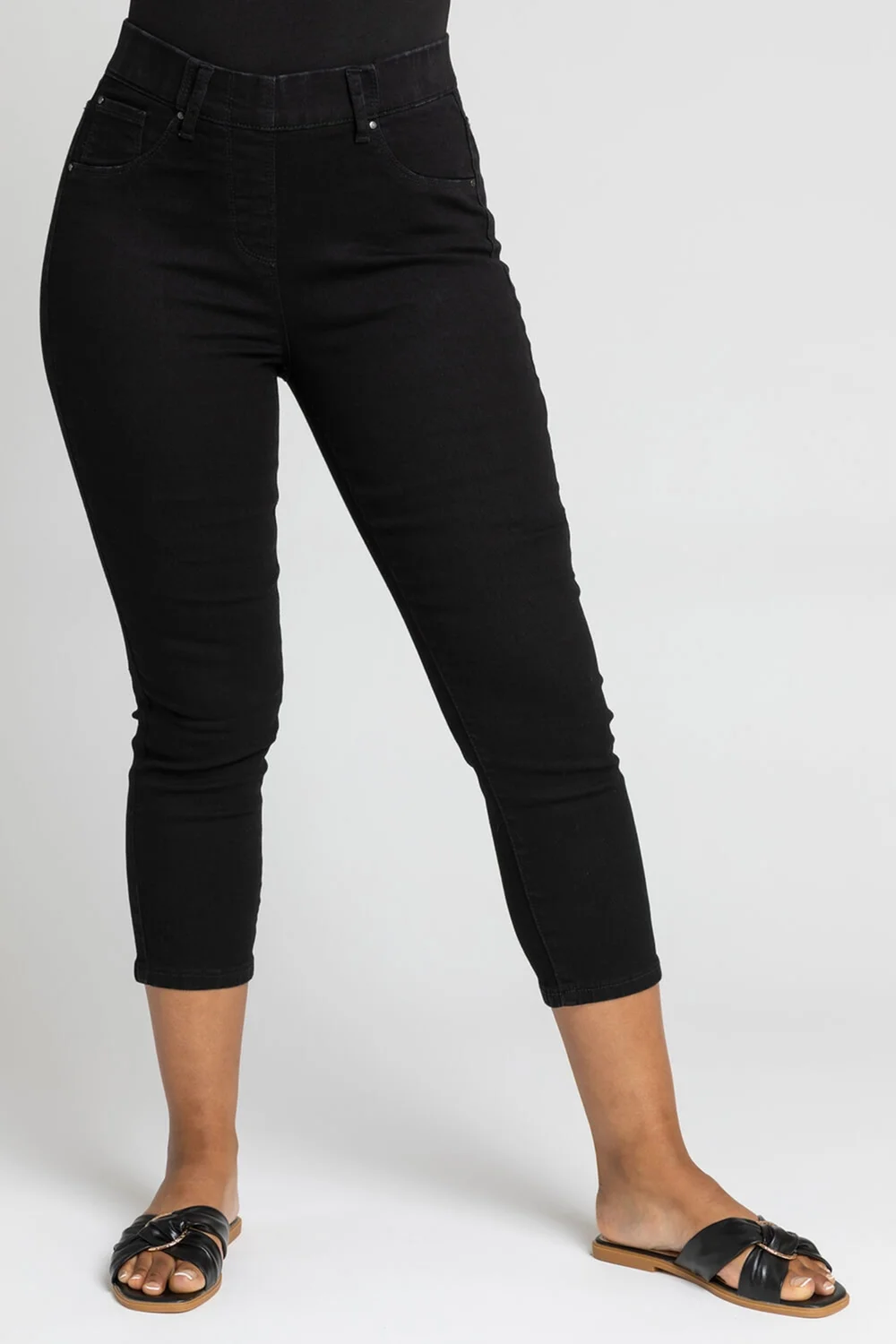 Roman Black Petite Stretch Crop Denim Jegging - 8 Image 1
