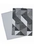Catherine Lansfield Grey Larsson Geo Cotton Kitchen Towel Pack of 4 (50x75 cm) - One Size Image 1