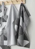 Catherine Lansfield Grey Larsson Geo Cotton Kitchen Towel Pack of 4 (50x75 cm) - One Size Image 2