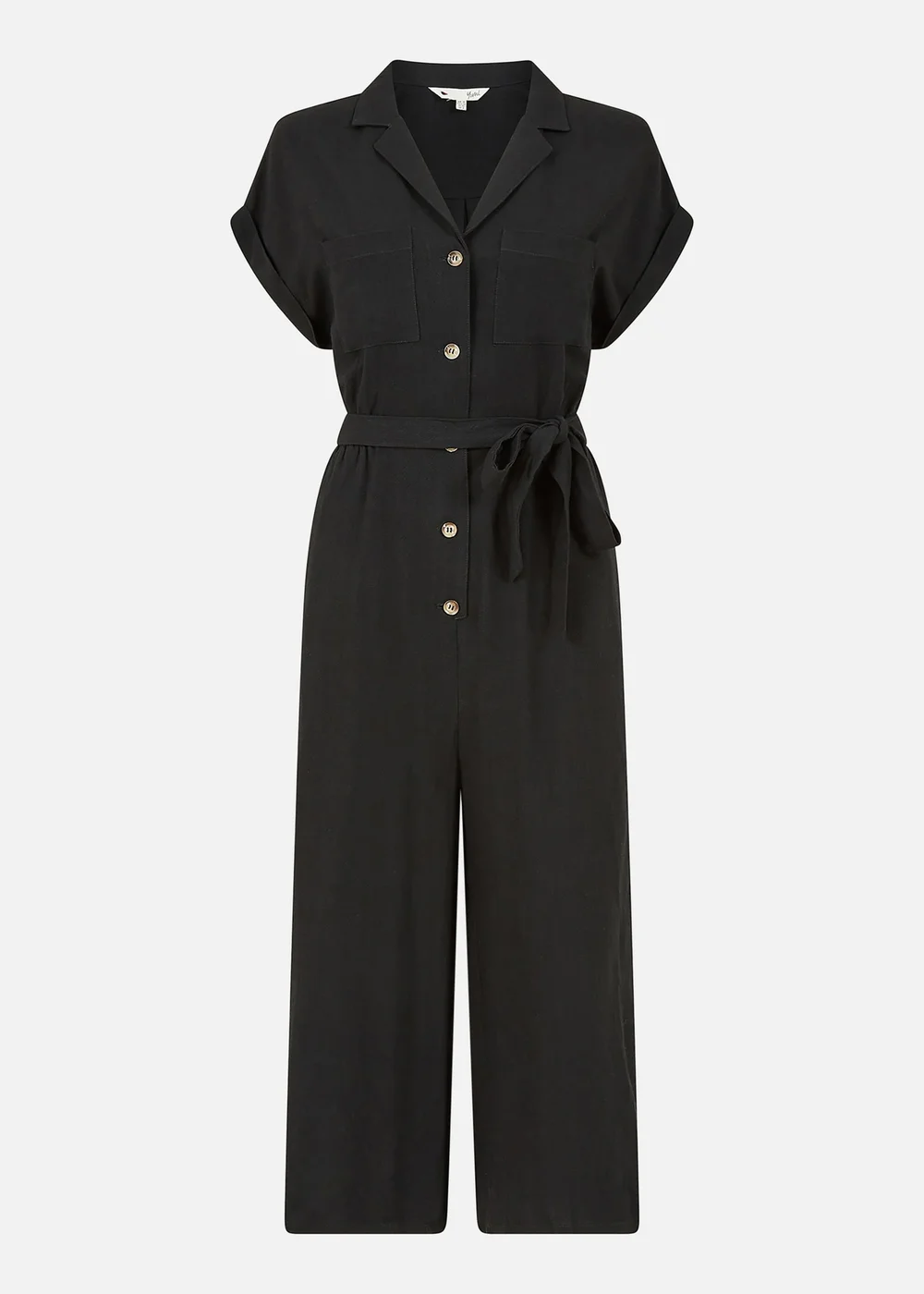 Yumi Black Linen Jumpsuit - Size 8 Image 3