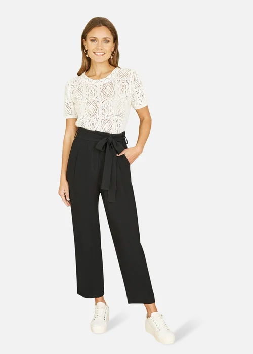 Yumi Ivory Cotton Crochet Knitted Top - M Image 2