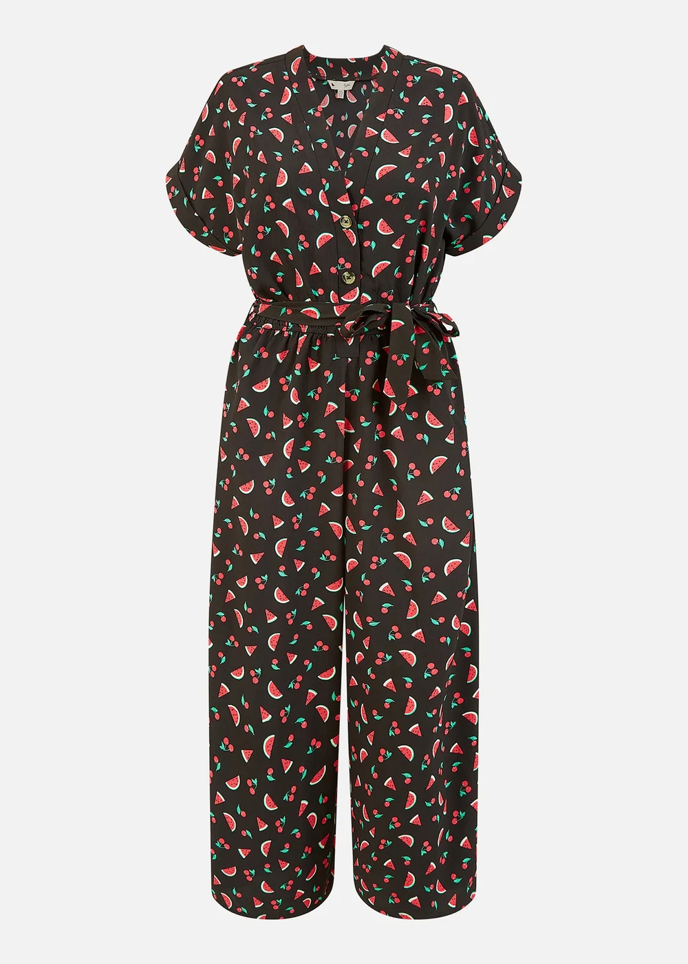 Yumi Black Recycled Watermelon Print Jumpsuit - Size 8 Image 3