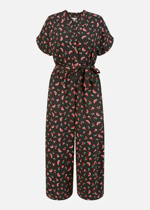 Yumi Black Recycled Watermelon Print Jumpsuit - Size 8 Image 3